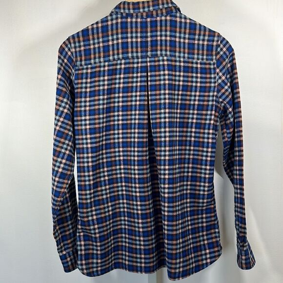 WOOLRICH Women’s Pemberton Check Flannel Button Down Shirt Blue Size Medium - Picture 10 of 12